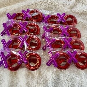 XOXO Glasses Fun Party Novelty Eyewear Red Purple 8 Pack